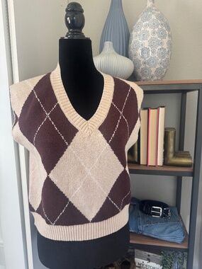 CIDER Argyle Sweater Vest - Size M